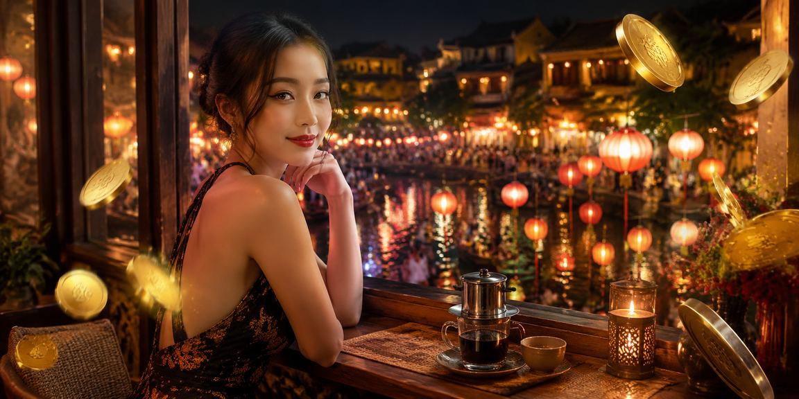 Người dùng Việt Nam thưởng thức cà phê trong khi trải nghiệm nền tảng 80000 trên điện thoại